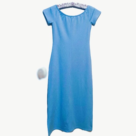 BOSTON PROPER SKY BLUE MAXI DRESS XXS - Picture 2 of 9